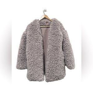 EUC POL Women’s Retro 70’s Vibes Lavender Purple Shag Warm Coat Sz Small